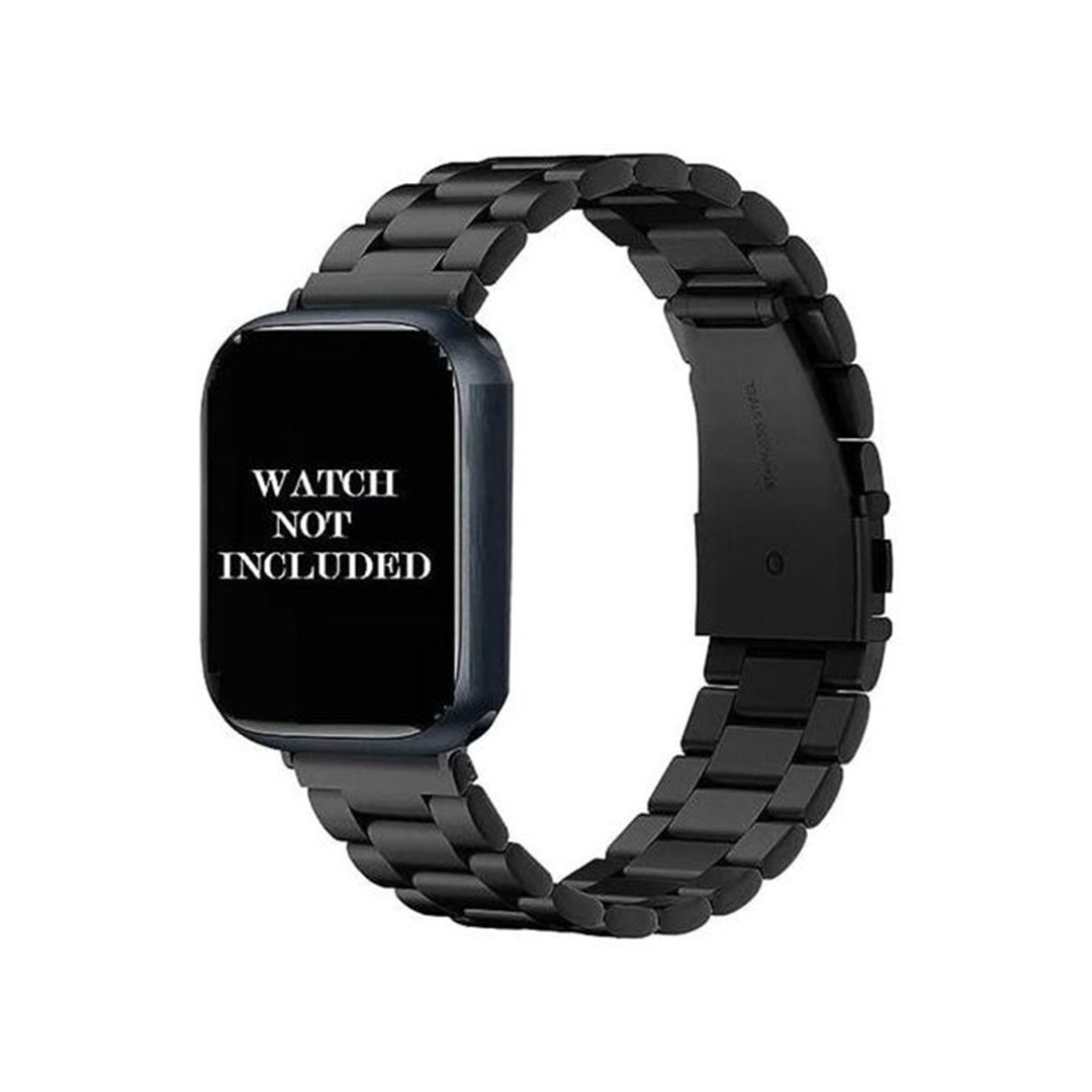 سوار لساعات ابل الذكية من الفولاذ المقاوم للصدأ - أسود