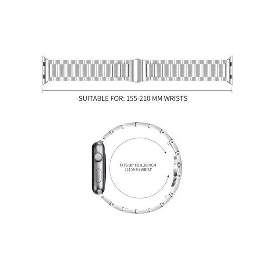 سوار لساعات ابل الذكية من الفولاذ المقاوم للصدأ - لايت جولد