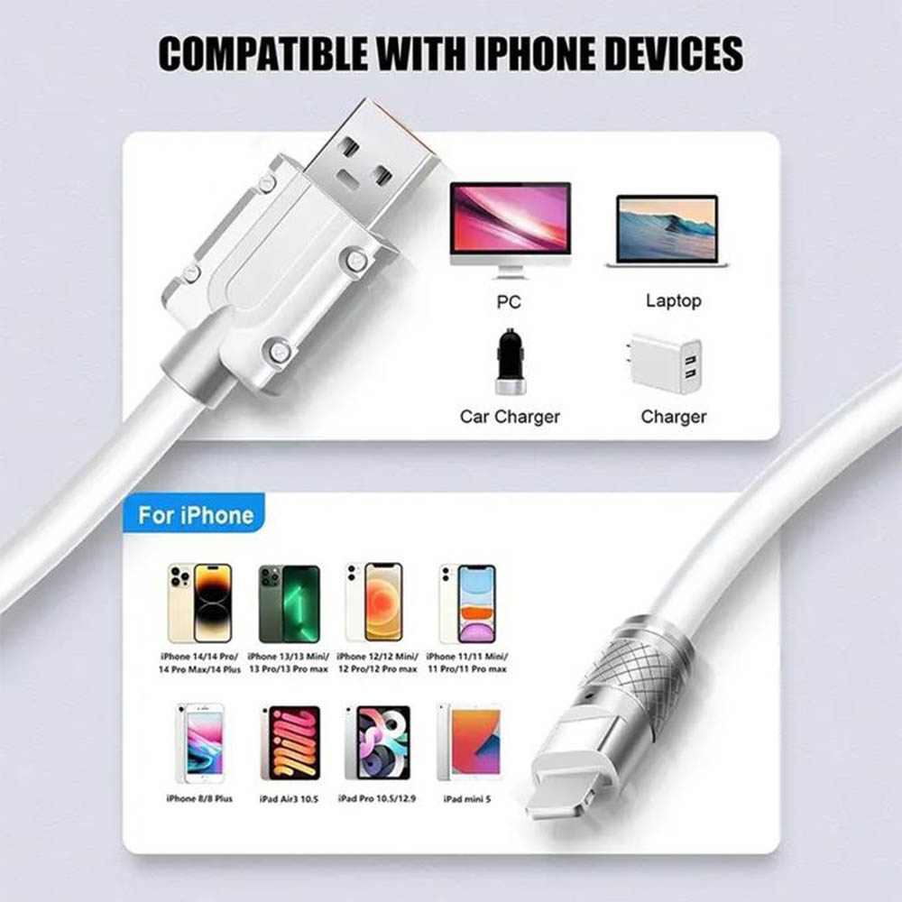 120W كابل شحن سريع للأيفون - 1 متر - أصفر