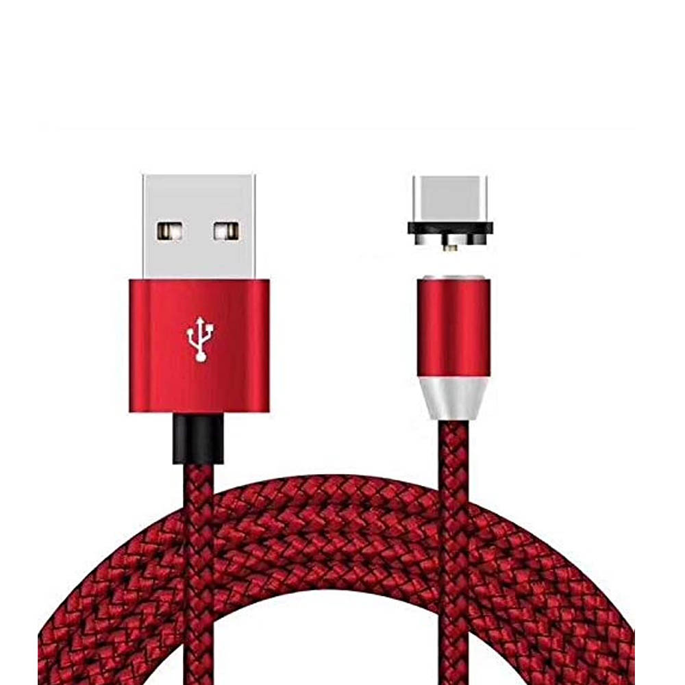 كابل شاحن مغناطيسى سريع 3في1 - أحمر