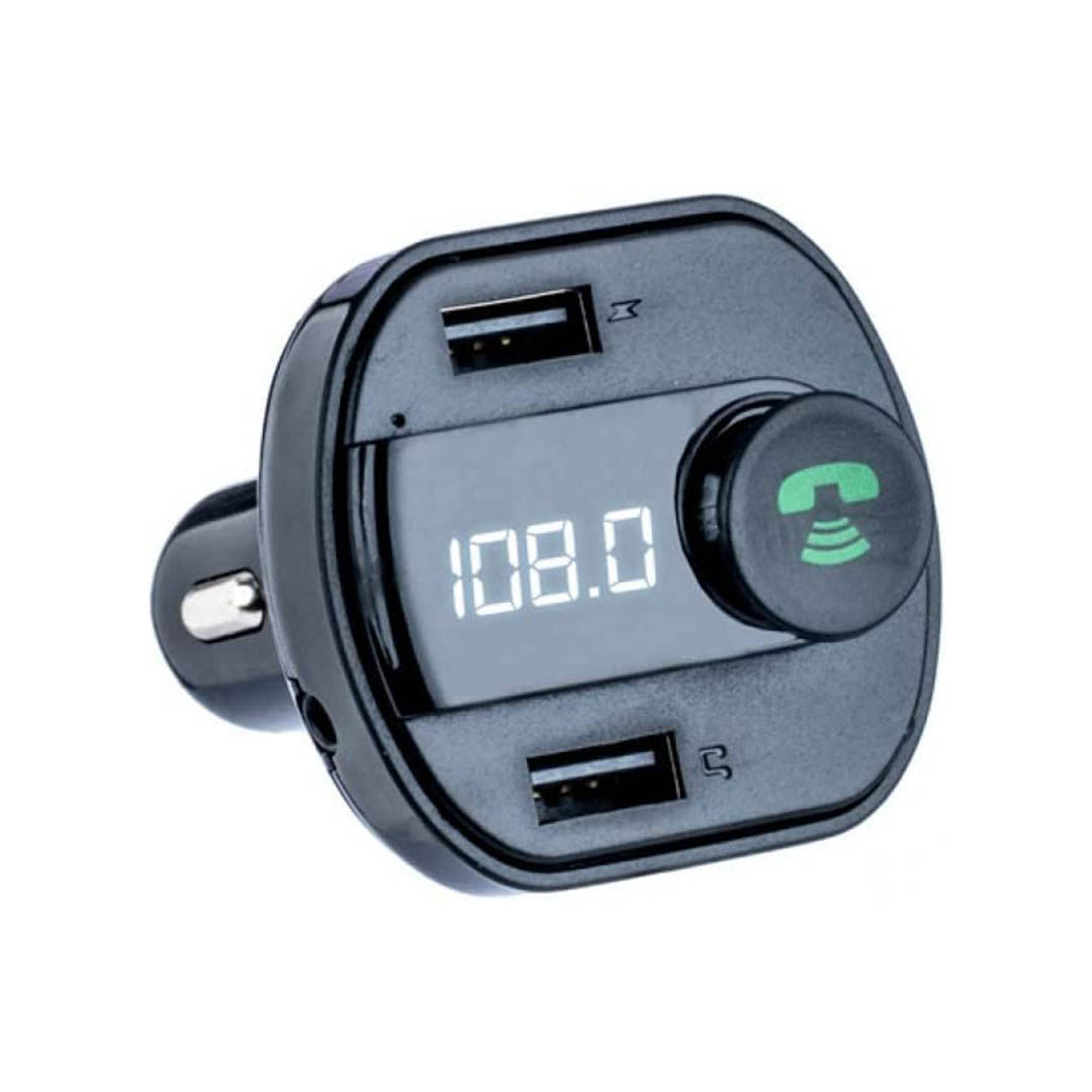 X16 مشغل MP3 بلوتوث بمنفذين شحن USB للسيارة - أسود