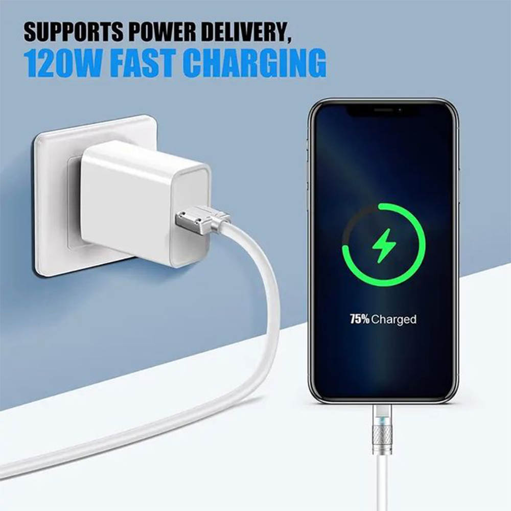 120W كابل شحن سريع للأيفون - 1 متر - أصفر