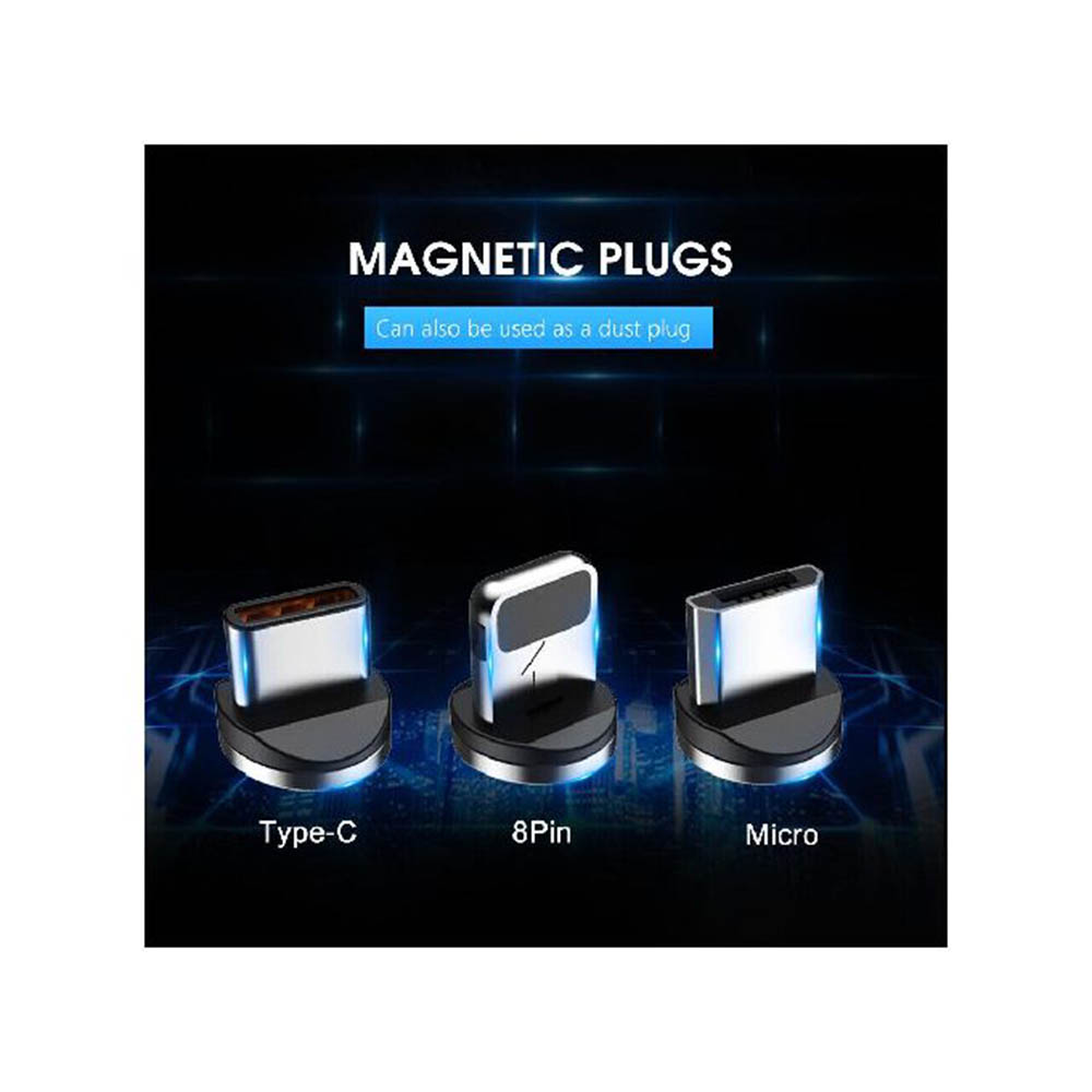 كابل شاحن مغناطيسى سريع 3في1 - أحمر