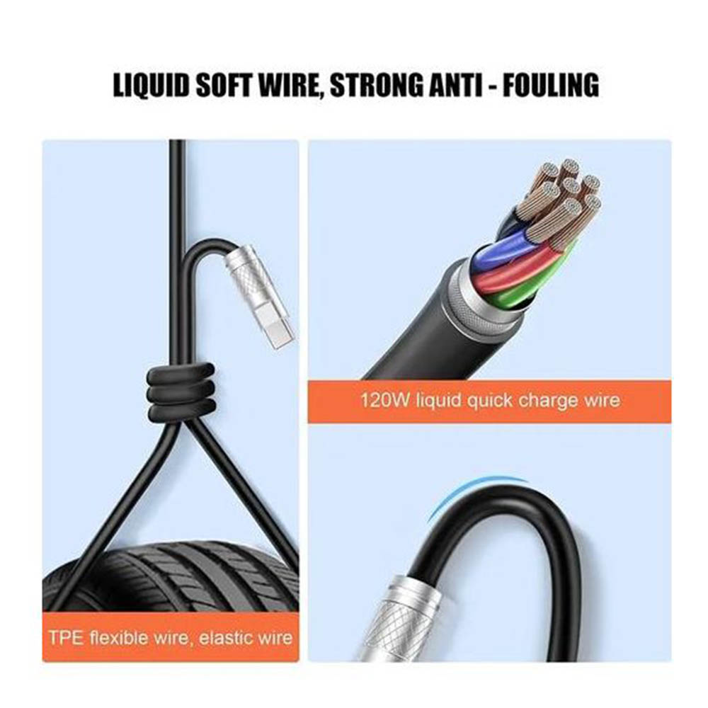 120W كابل شحن سريع للايفون - 1 متر - برتقالى