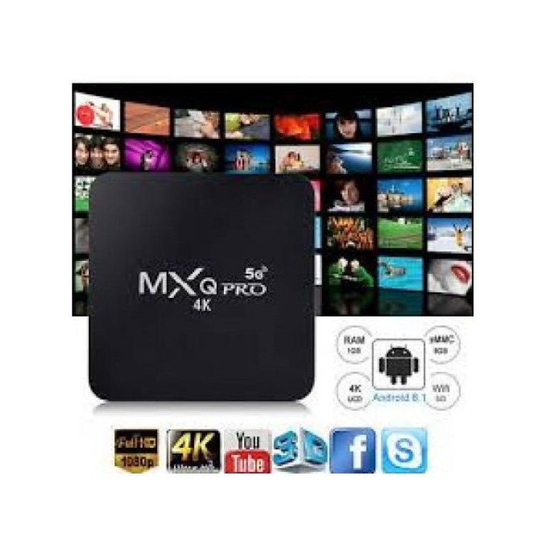 تي في بوكس ​​MXQ Pro 5G 4K بنظام أندرويد - رام ١ جيجابايت / ذاكرة تخزين ٨ جيجابايت - أسود