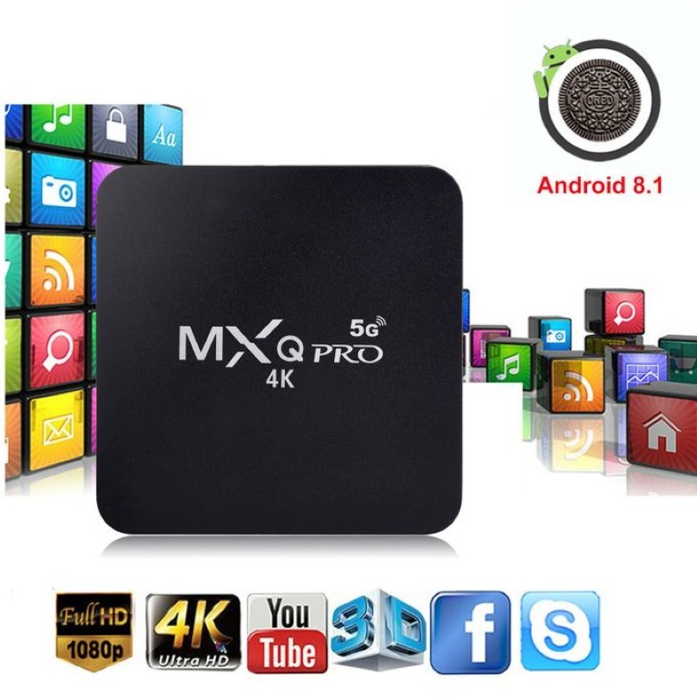 تي في بوكس ​​MXQ Pro 5G 4K بنظام أندرويد - رام ١ جيجابايت / ذاكرة تخزين ٨ جيجابايت - أسود