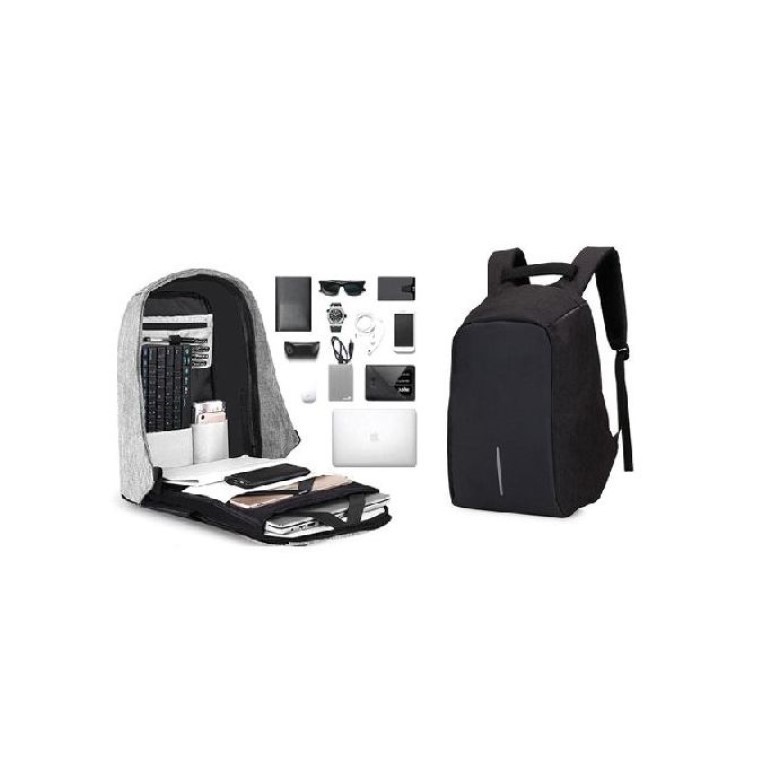 حقيبة ظهر لابتوب ضد السرقة - أسود