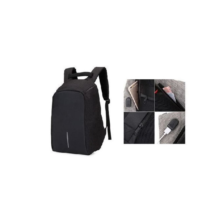 حقيبة ظهر لابتوب ضد السرقة - أسود