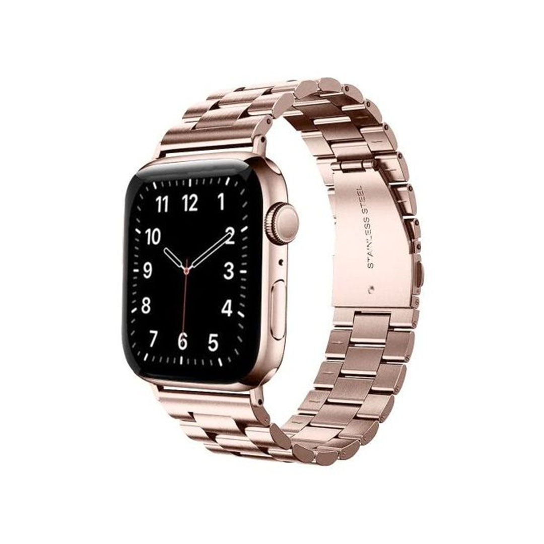سوار لساعات ابل الذكية من الفولاذ المقاوم للصدأ - روز جولد