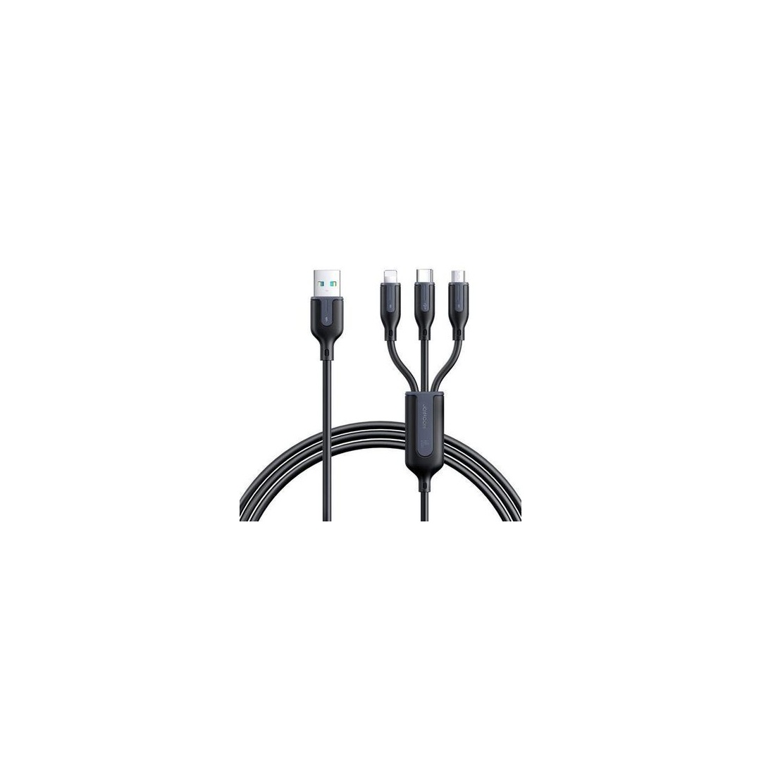 كابل شحن سريع جوي روم 3 * 1 - 3.5A/Lightning، Type-C، Micro- طول 1.2 م - A15