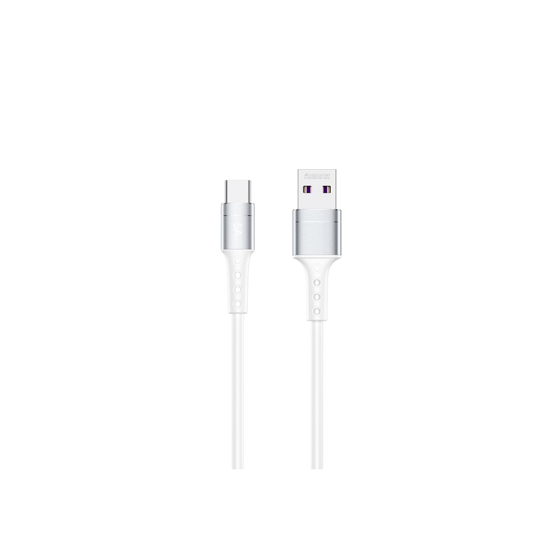 كابل شحن ونقل بيانات - 1 متر - USB إلى Type-C - أبيض - RC-198a