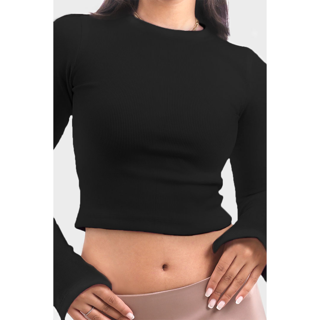 CLST كروب توب بكم طويل حريمي - أسود