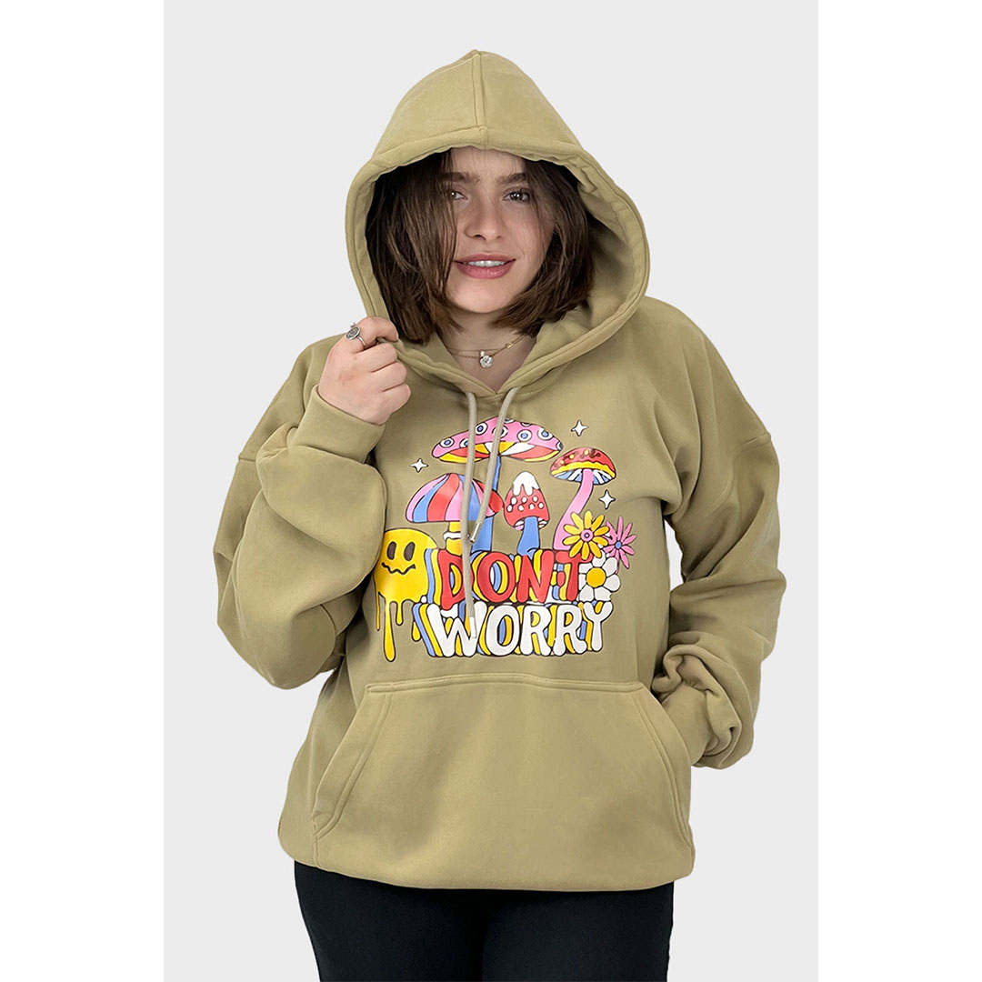 هودي حريمي قطن مطبوع - بيج غامق-1-15-FCH-04