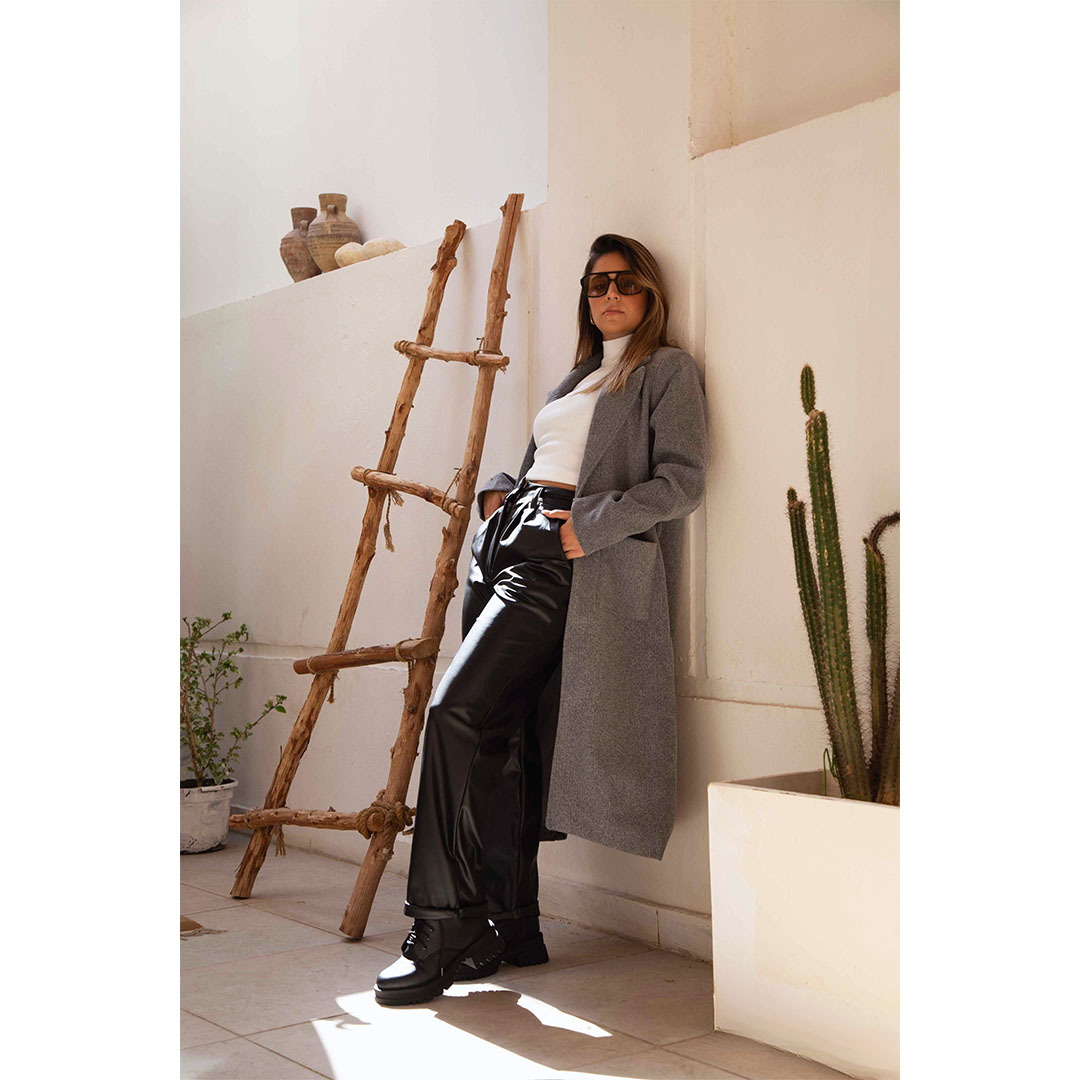 SLP بنطلون جلد حريمي - Straight - أسود