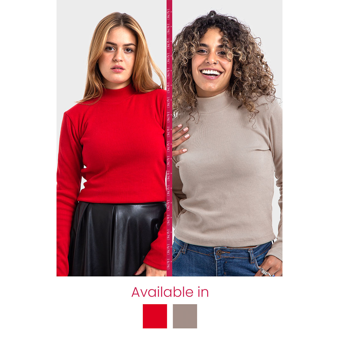 HNRT بلوفر برقبة حريمي - بيج