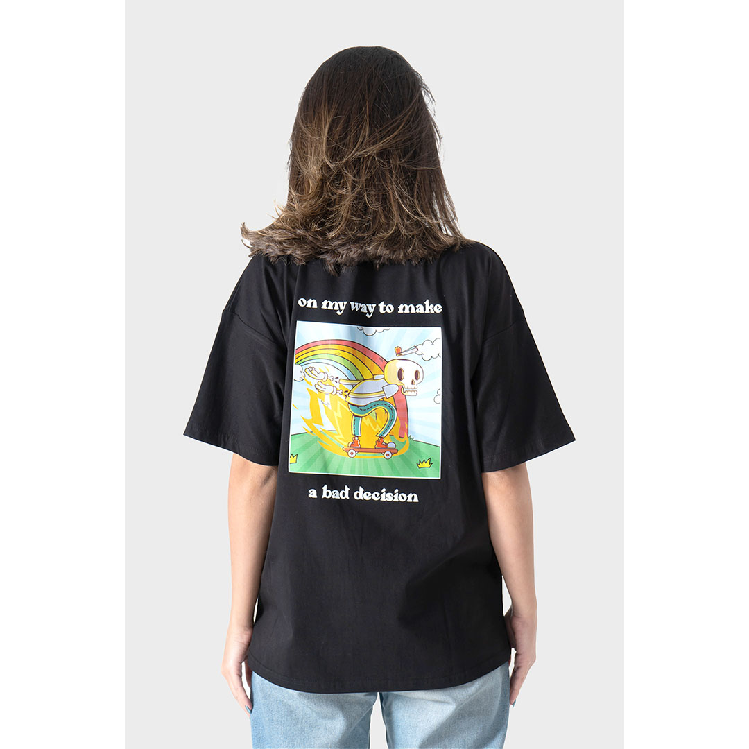 CSHTS تيشيرت نص كم حريمي - أسود