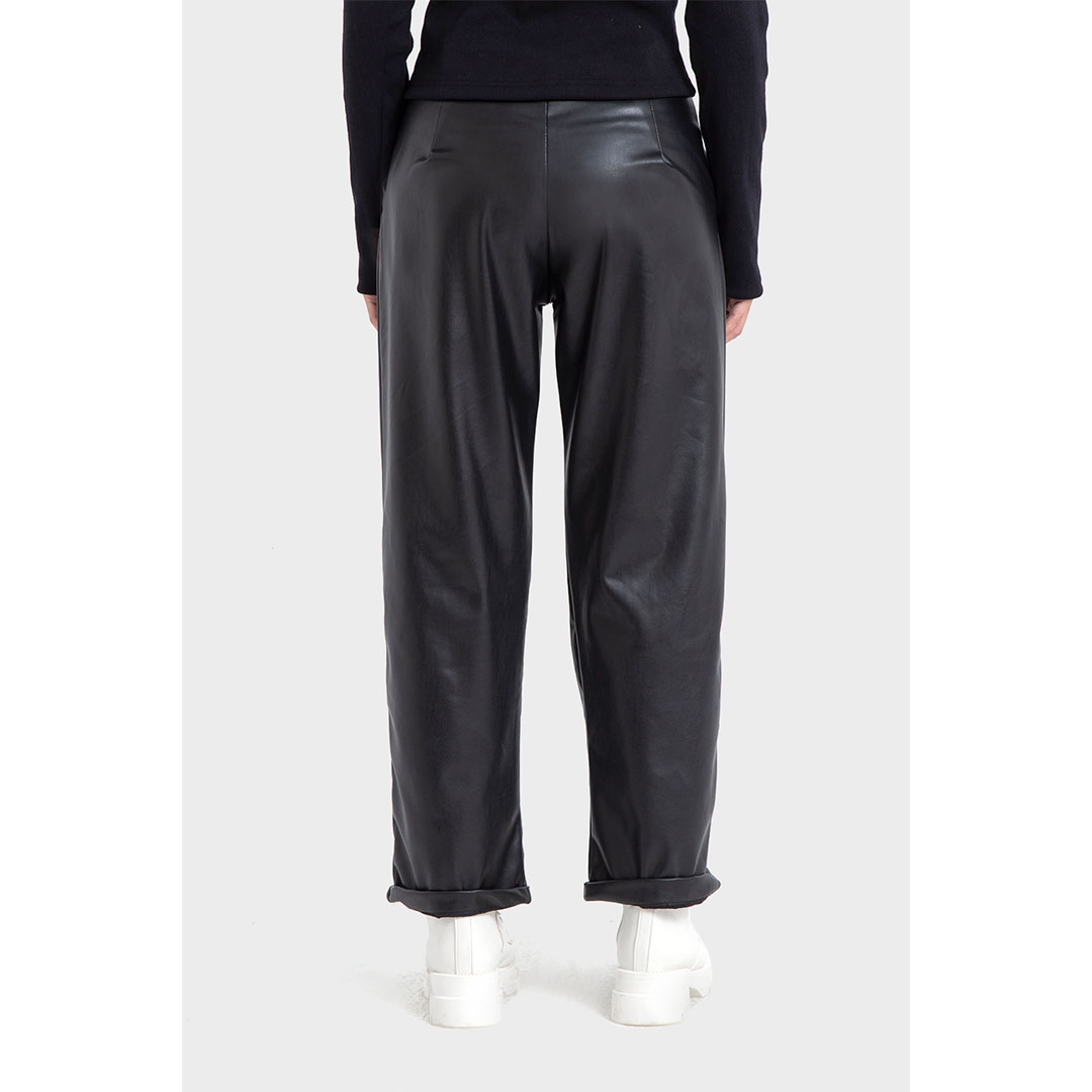 SLP بنطلون جلد حريمي - Straight - أسود