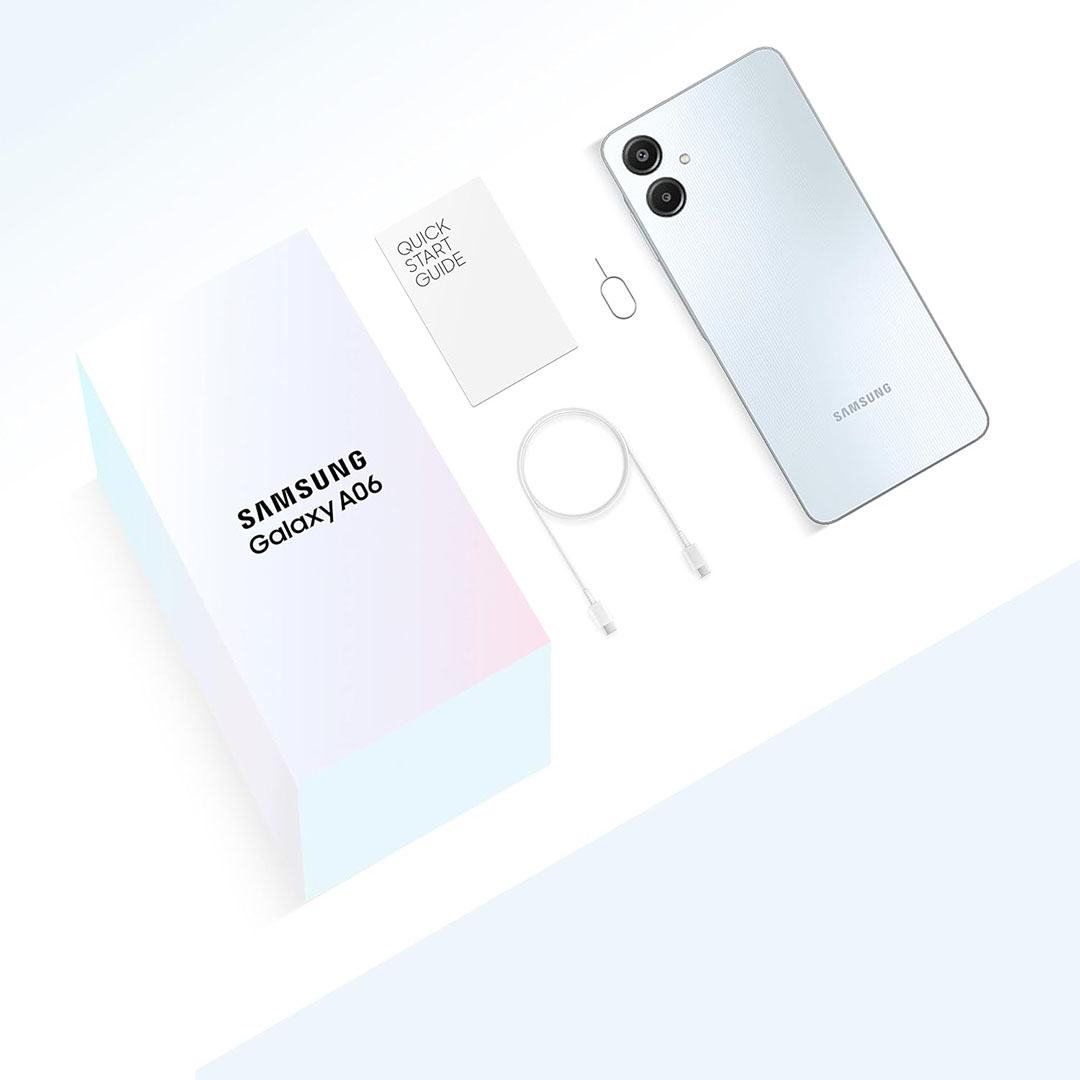 موبايل سامسونج A06 جالاكسي 4G بشريحتين - 4+64 GB - لبني