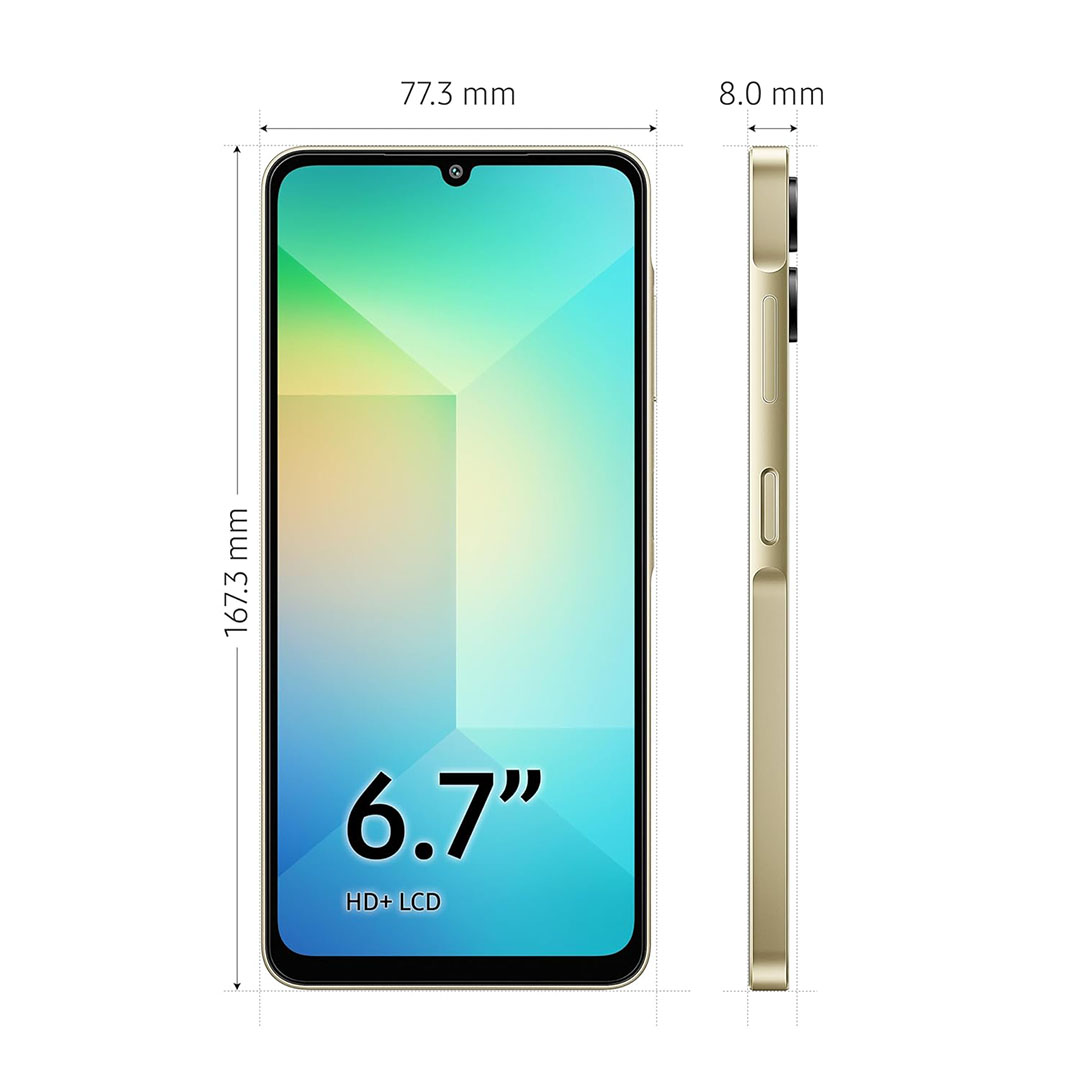 موبايل سامسونج A06 جالاكسي 4G بشريحتين - 4+64 GB - ذهبي