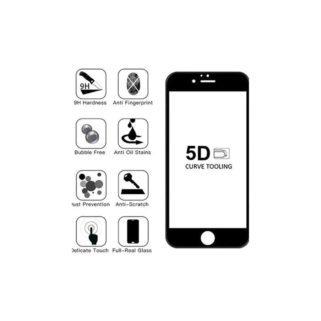 أسكرين حماية للشاشة زجاجية لموبيل أبل أيفون 6/6s - أسود