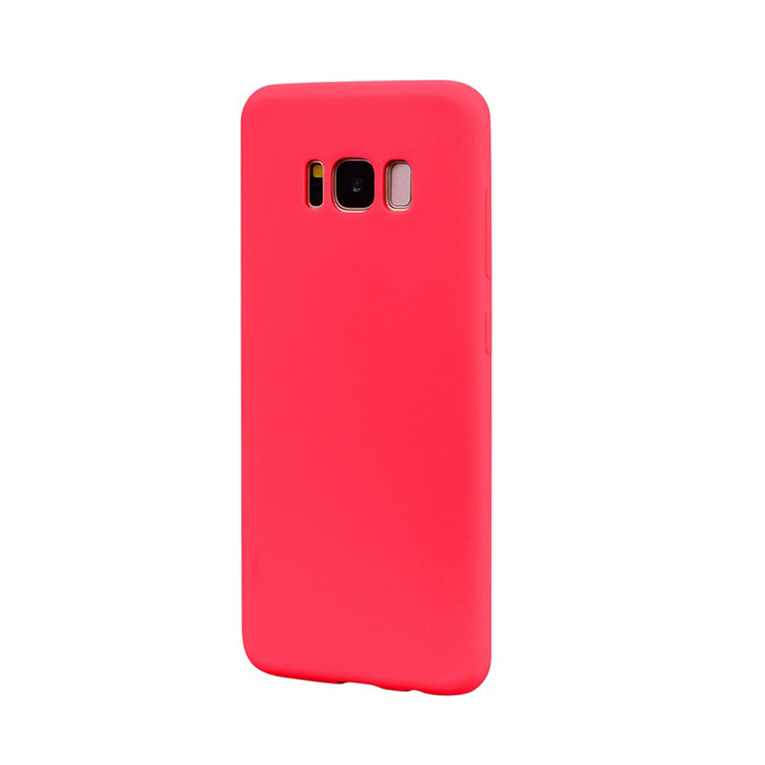 جراب سيليكون لموبايل سامسونج جالاكسي S8 بلس - أحمر