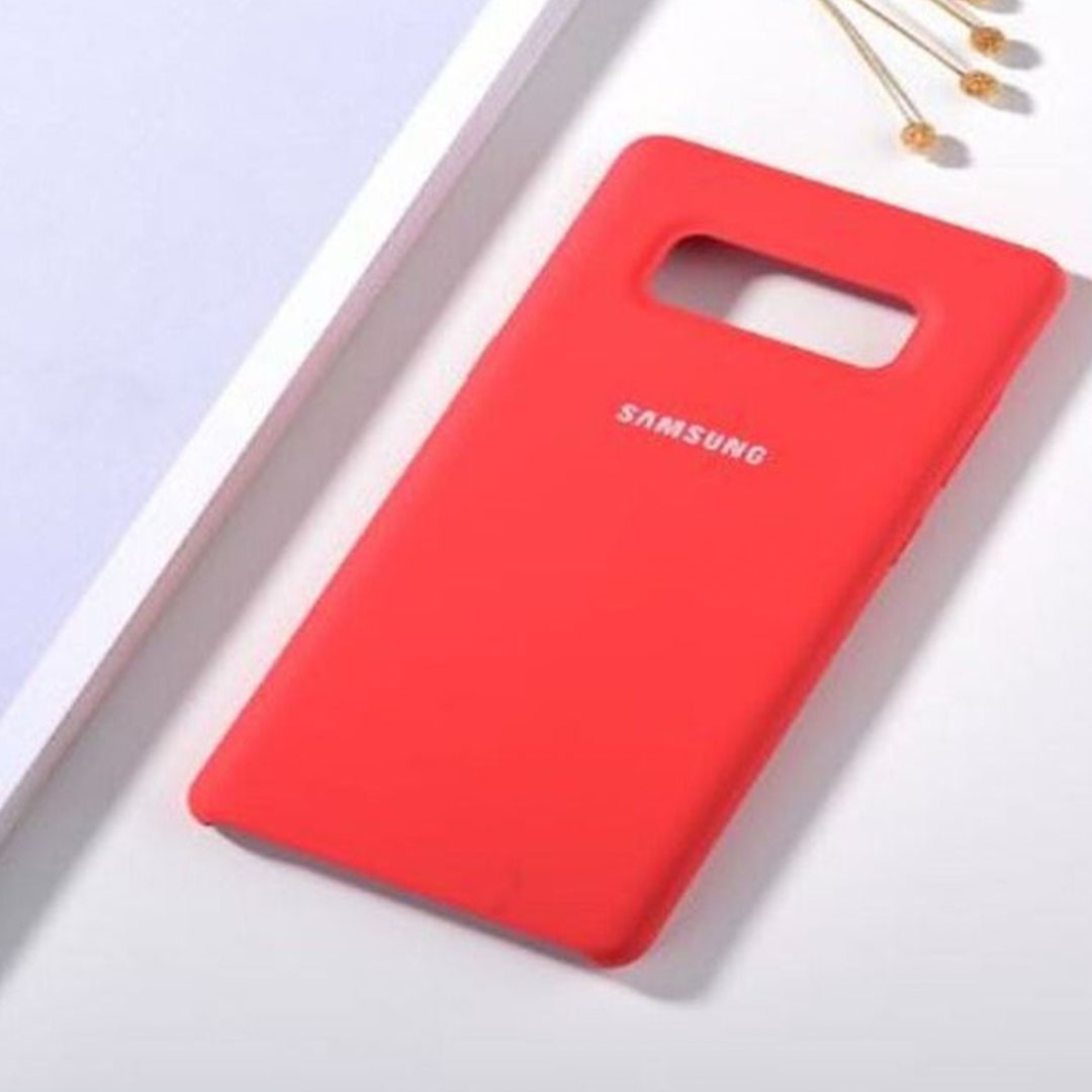 جراب سيليكون لموبايل سامسونج جالاكسي Note 8 - أحمر