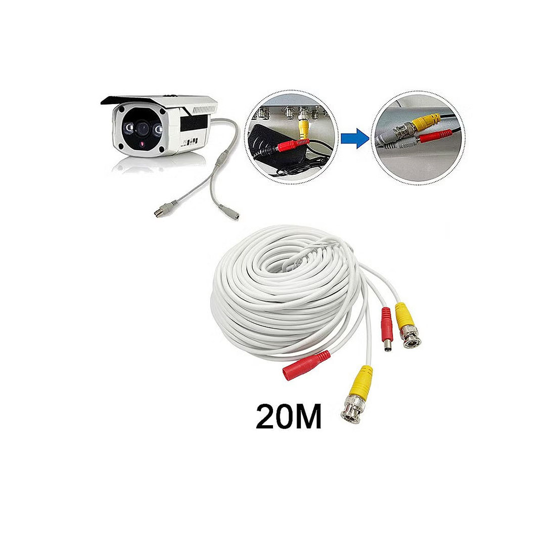 كابل CCTV - 20 متر - من BNC إلي DC