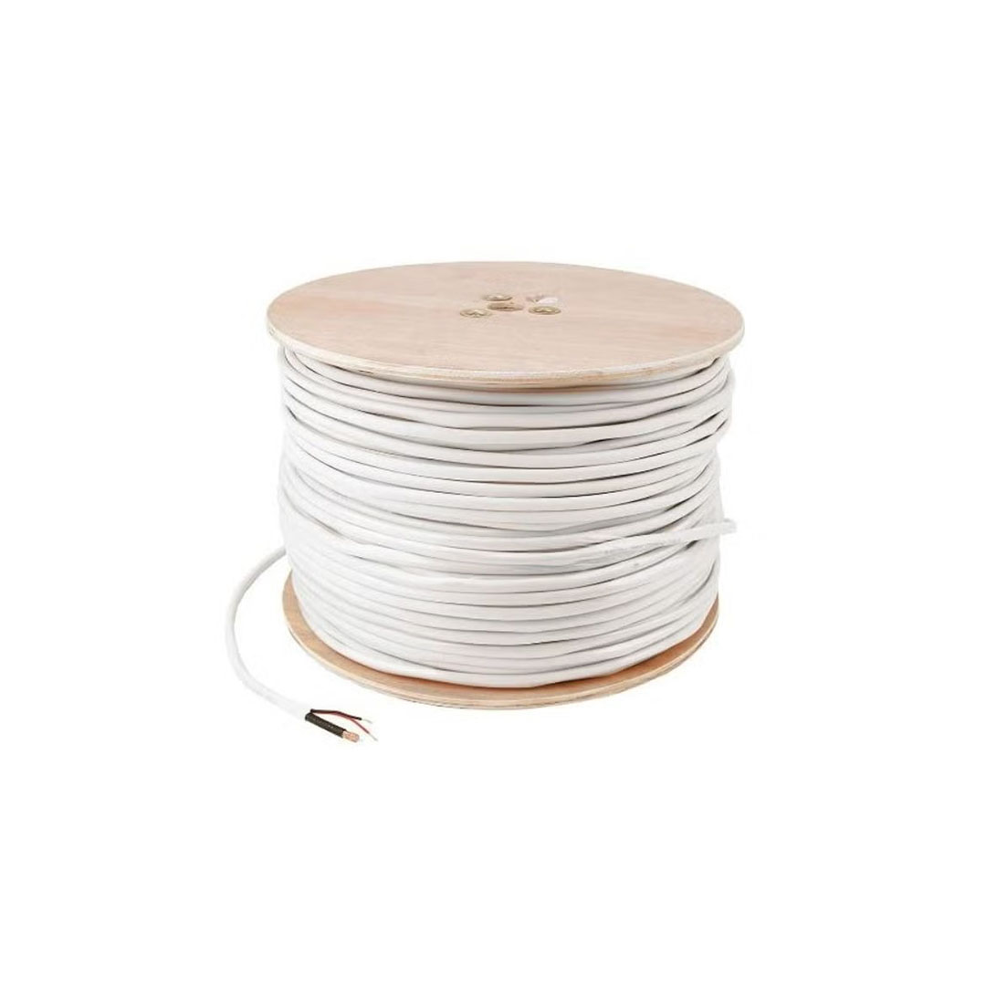 كابل داتا وباور لكاميرات المراقبة - 300 متر - أبيض