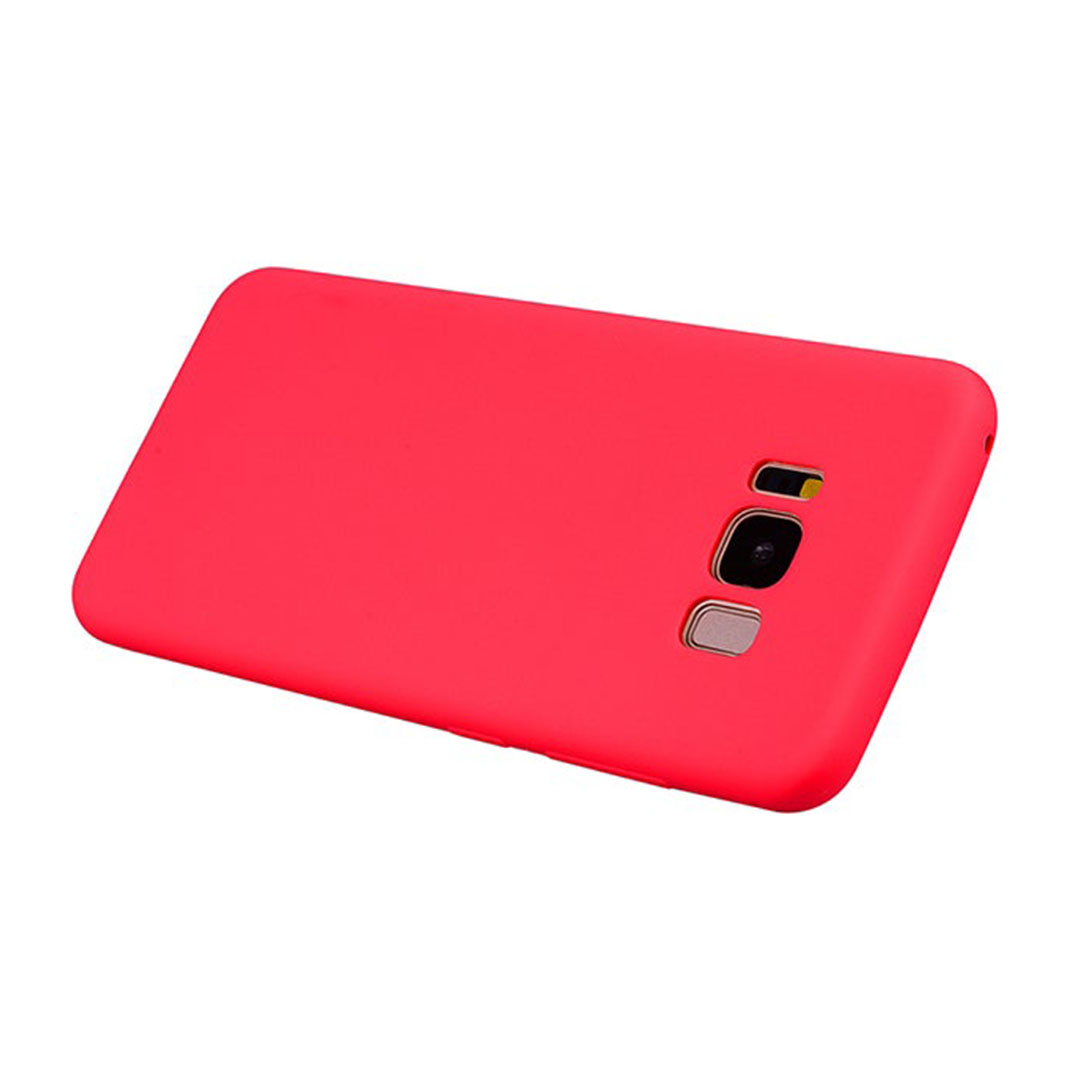 جراب سيليكون لموبايل سامسونج جالاكسي S8 بلس - أحمر
