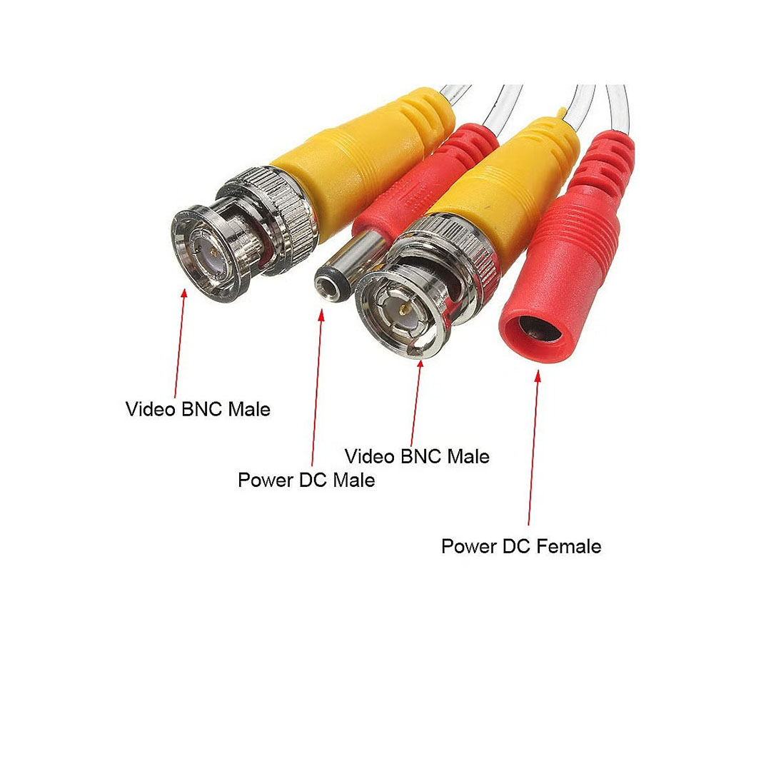 كابل CCTV - 20 متر - من BNC إلي DC