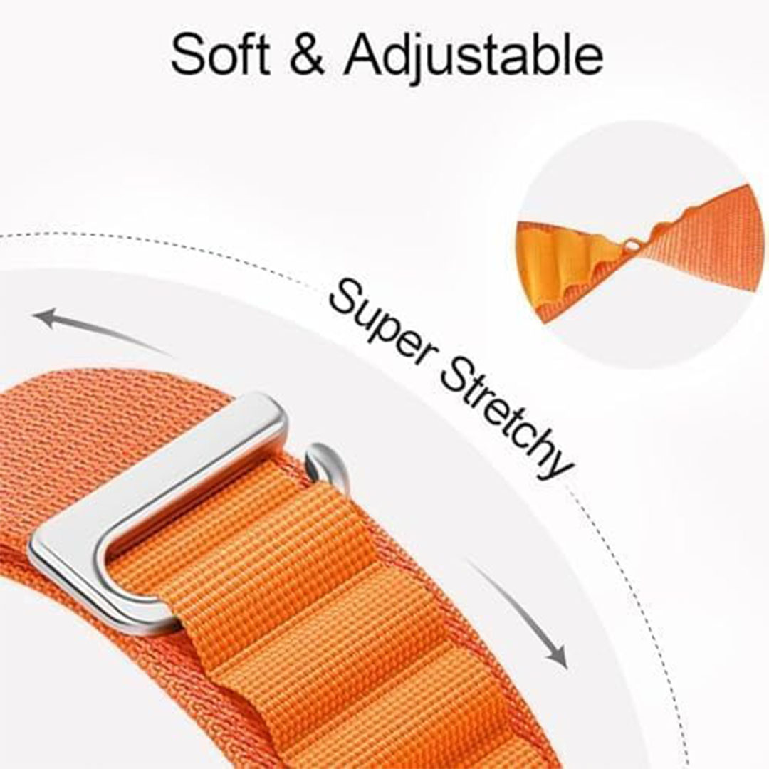 ستراب ساعة أبل 49 مم 45 مم نايلون - برتقالي