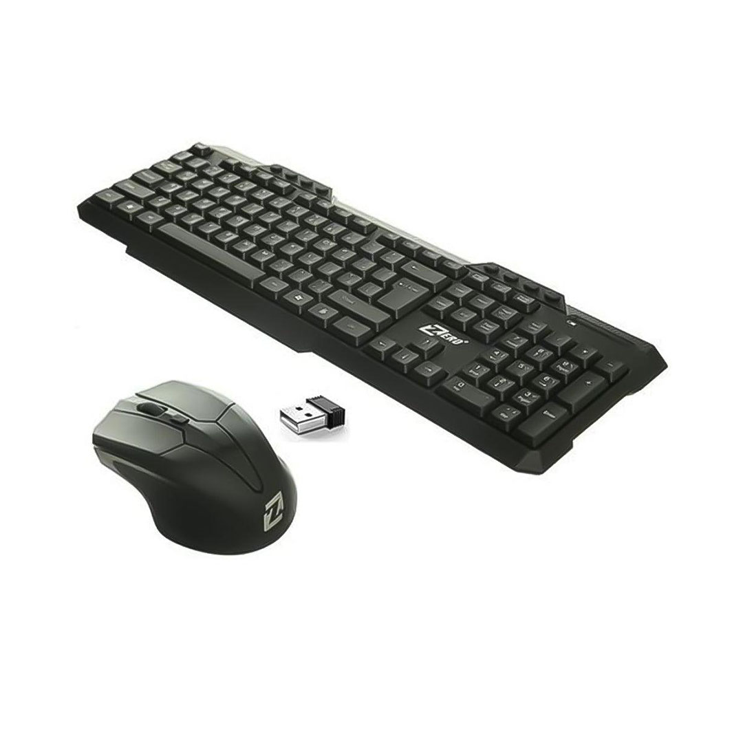 لوحة مفاتيح وماوس لاسلكيين - أسود