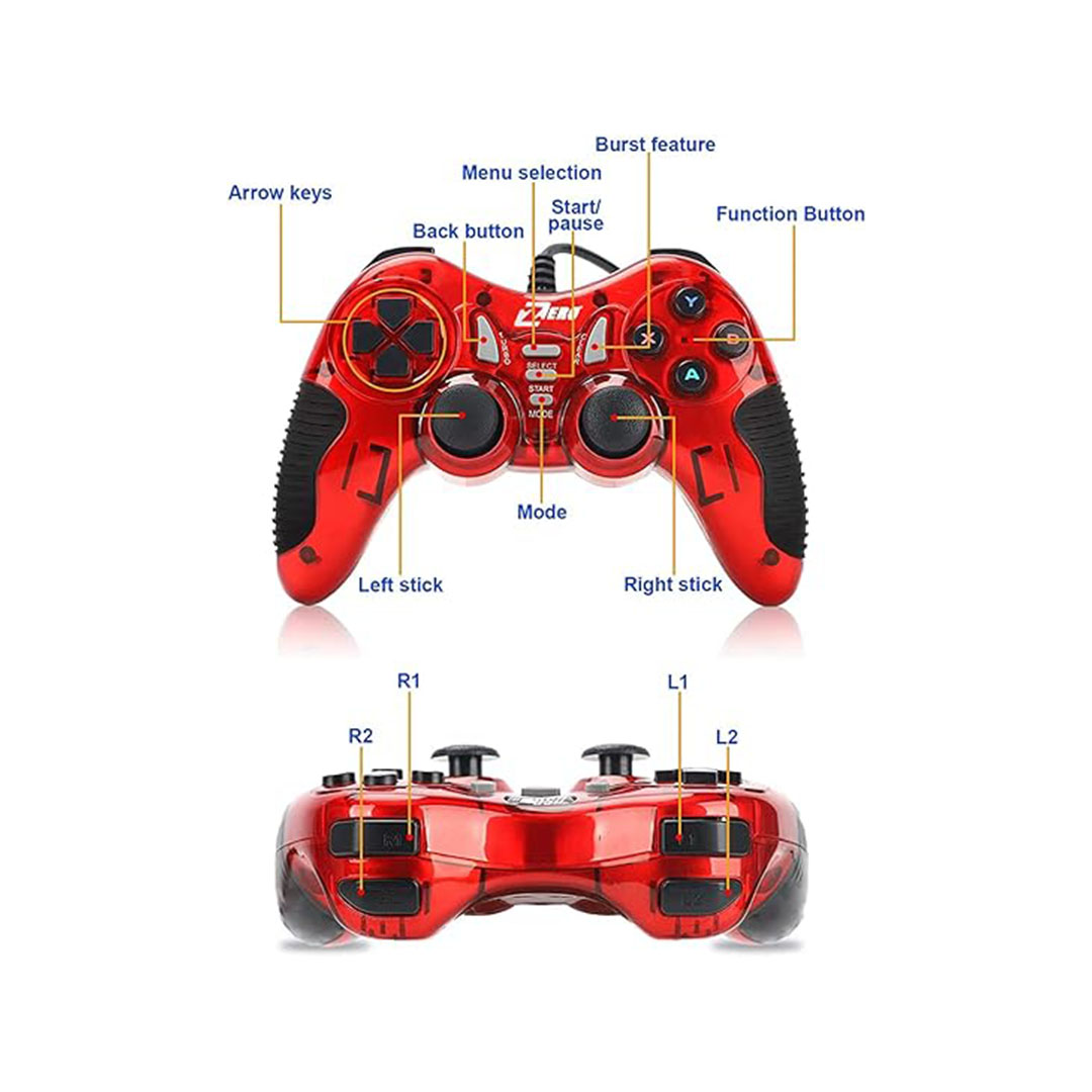 ZR-6001 ازرع تحكم للالعاب USB للكمبيوتر - أسود