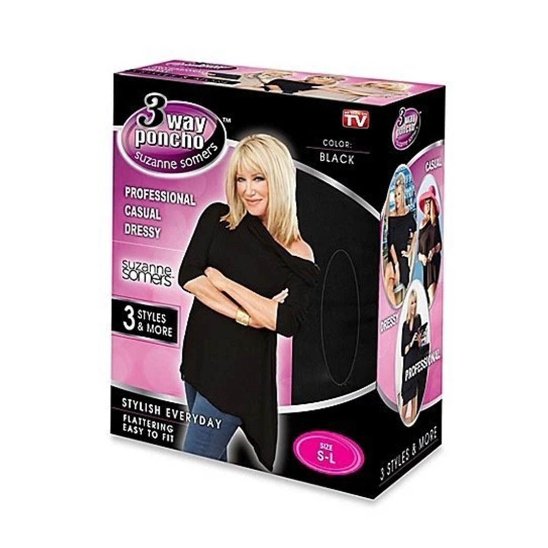 بونشو ثلاثي الاتجاهات حريمي - أسود