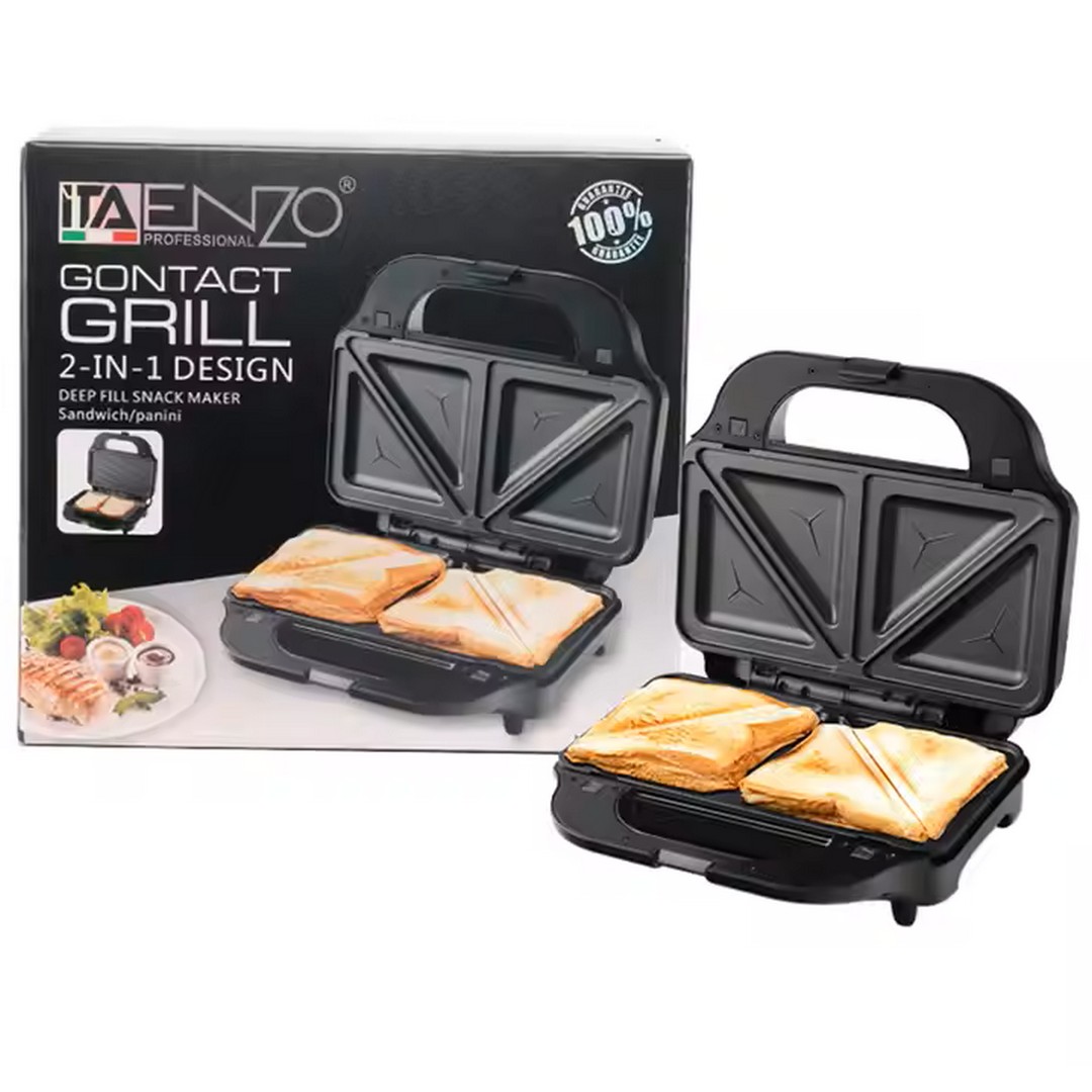اينزو صانع ساندوتش وجريل -1000وات - فضي/ أسود