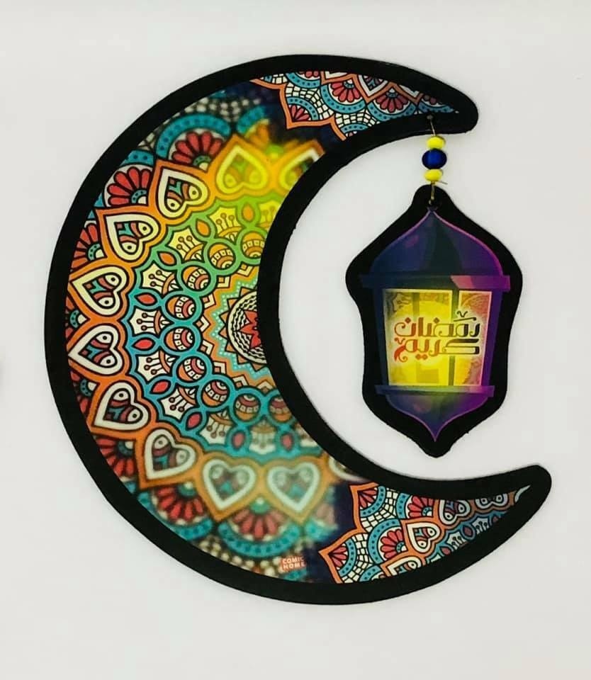 دلاية خشب شكل هلال و فانوس