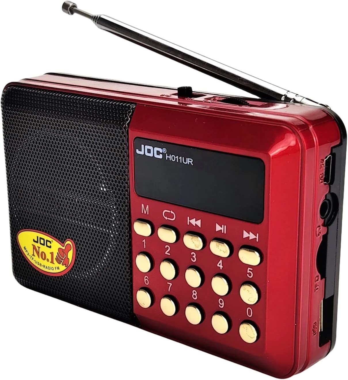 راديو ديجيتال محمول ومشغل MP3 - أحمر