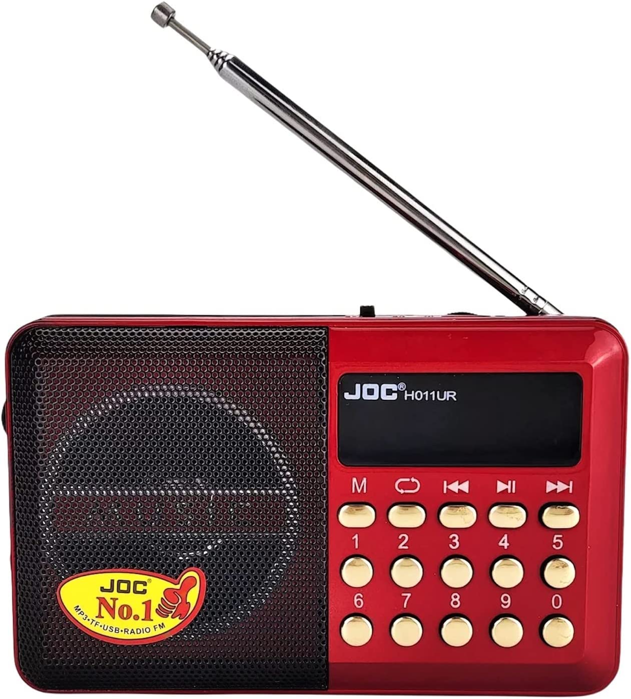 راديو ديجيتال محمول ومشغل MP3 - أحمر