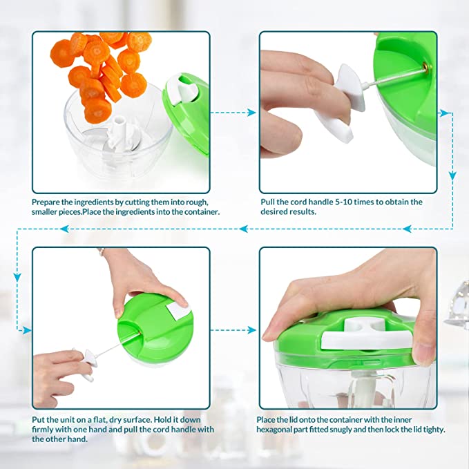 مفرمة الخضروات اليدوية - 3 شفرات