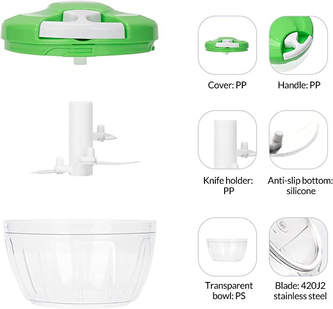 مفرمة الخضروات اليدوية - 3 شفرات