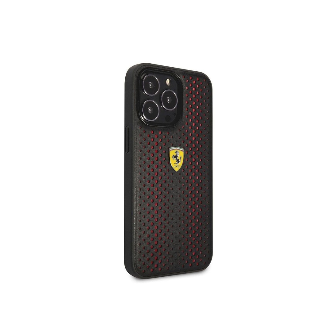 جراب ظهر PU جلد - لهاتف أيفون 15 بلس & 14 بلس - أحمر