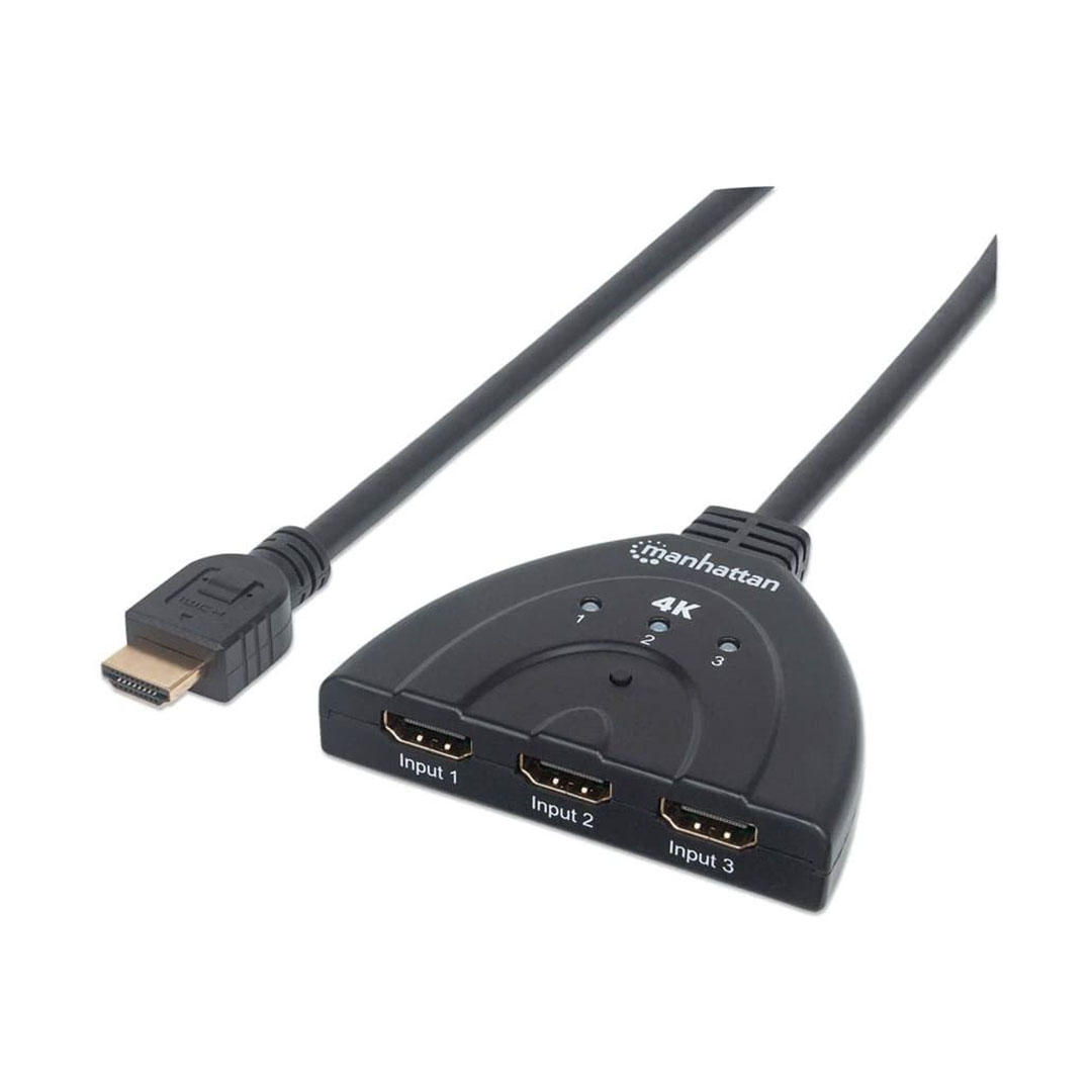 كابل موزع HDMI 3*1 - 50 سم - أسود