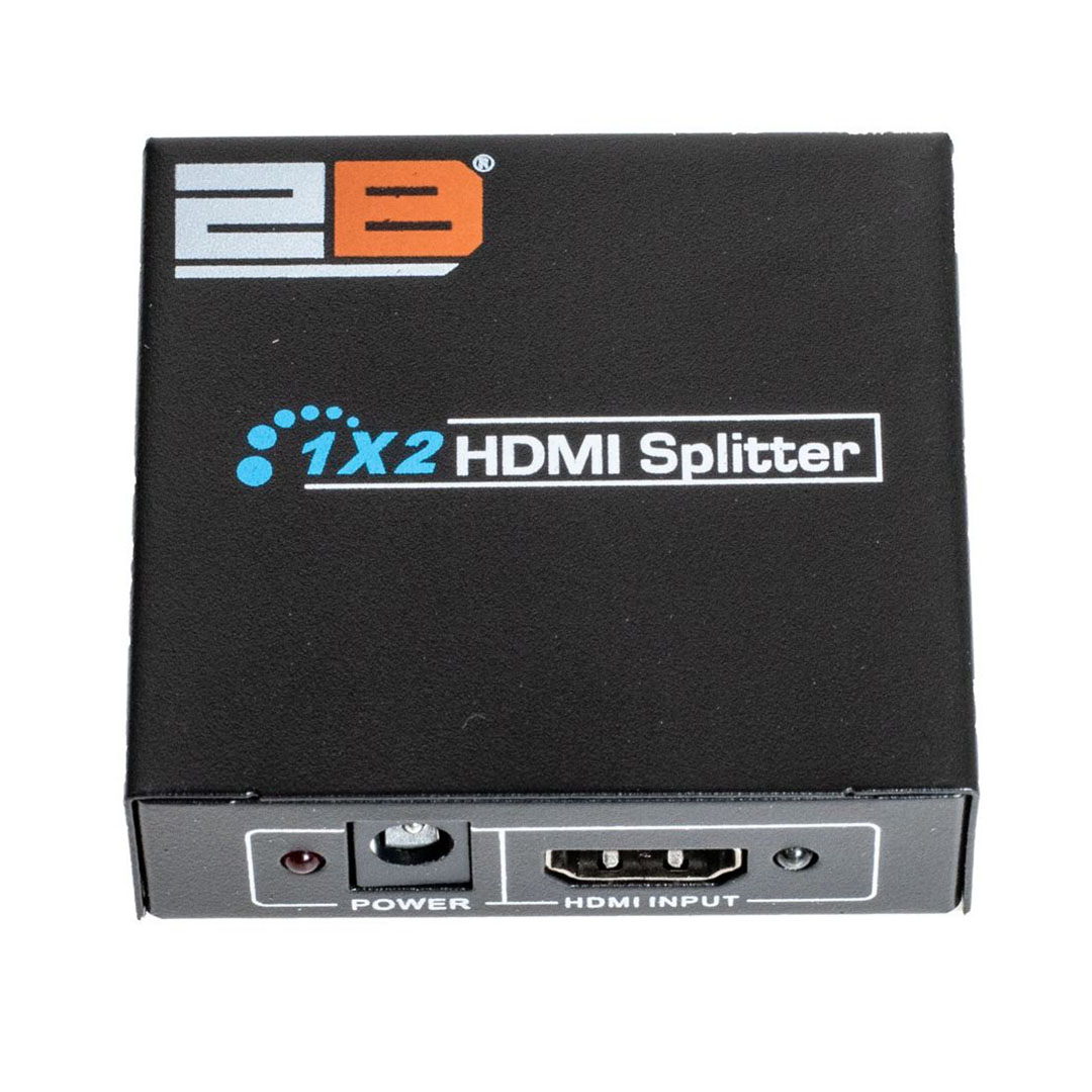 CV878 موزع HDMI من مدخل الي مدخلين automatic detection مع محول الطاقة ومؤشر LED لمنفذ التشغيل