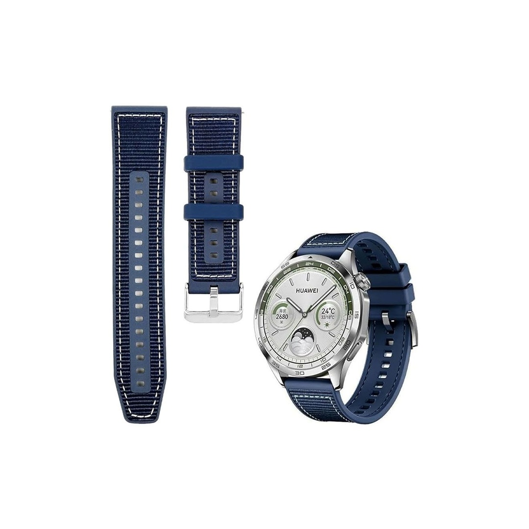سوار ساعة نايلون 22مم - لساعات سامسونج /هواوي / شاومي / أمازفيت - أزرق غامق