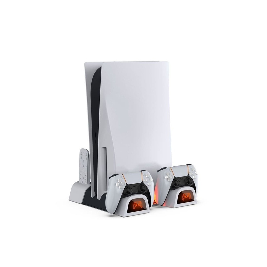 شاحن متعدد الاستخدام لبلاى ستيشن 5 مع قاعدة تبريد - أبيض