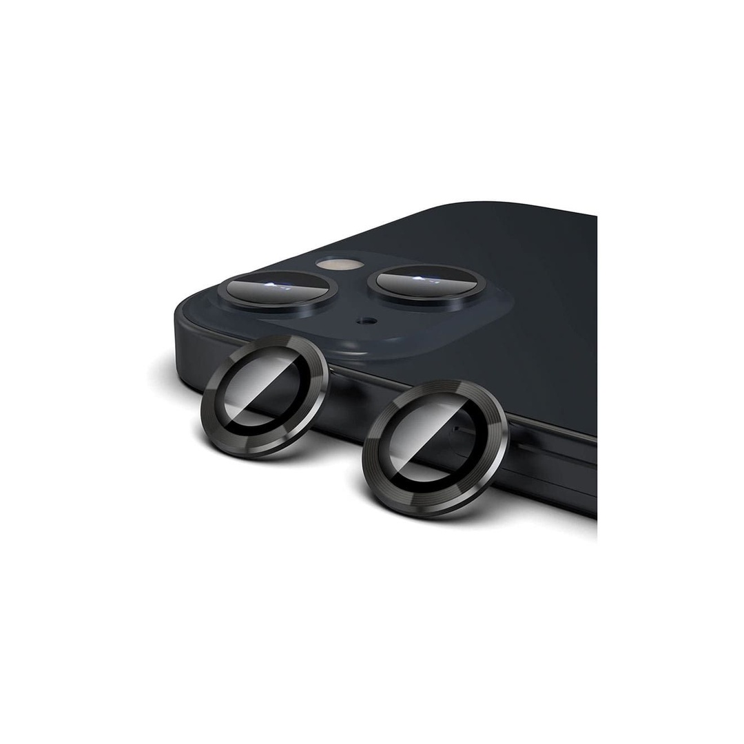 واقي عدسات - 2 قطعة - لهاتف أيفون 14 و 14 بلس & 15 بلس - أسود