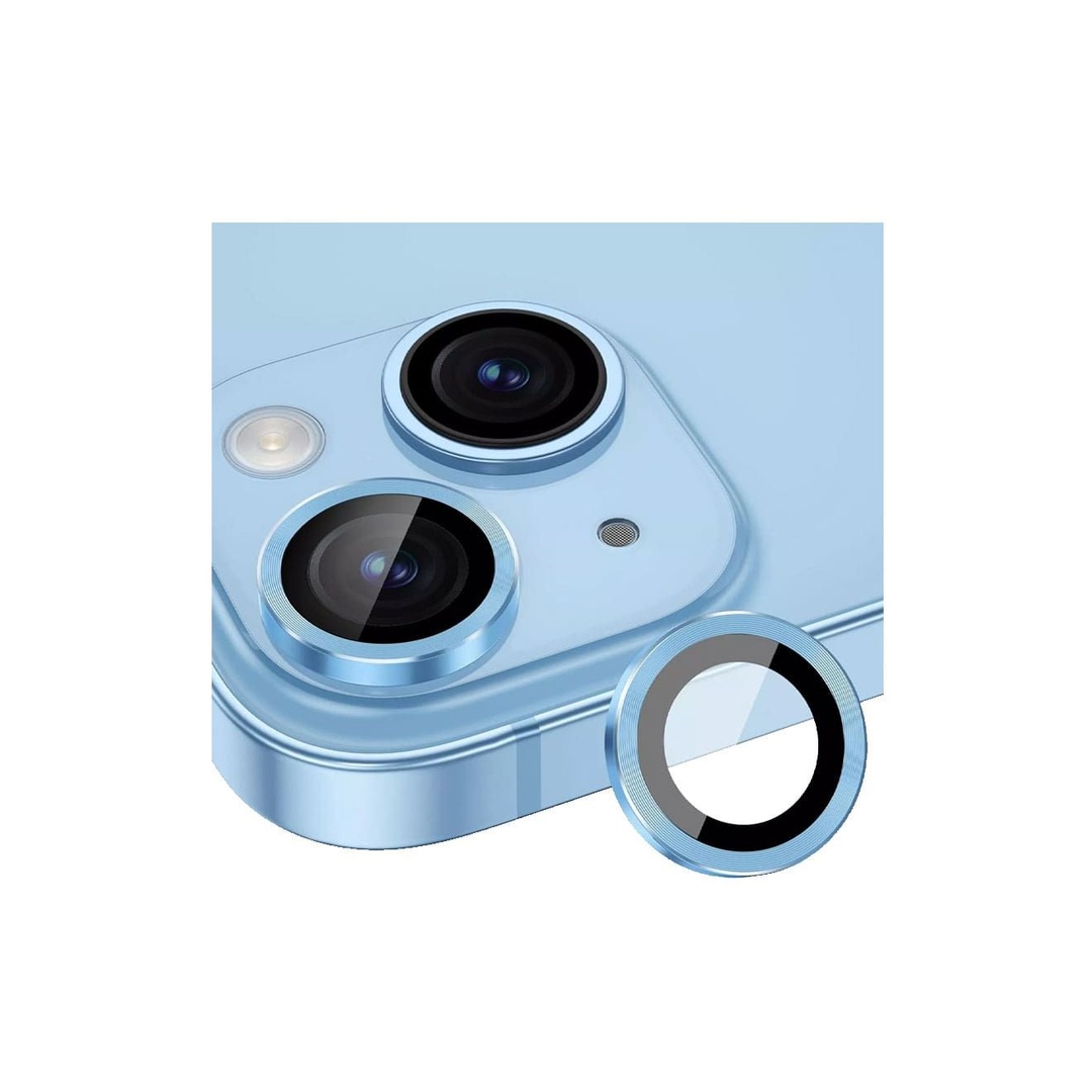 واقي عدسات - 2 قطع - لهاتف أيفون 15 و 15 بلس - أزرق