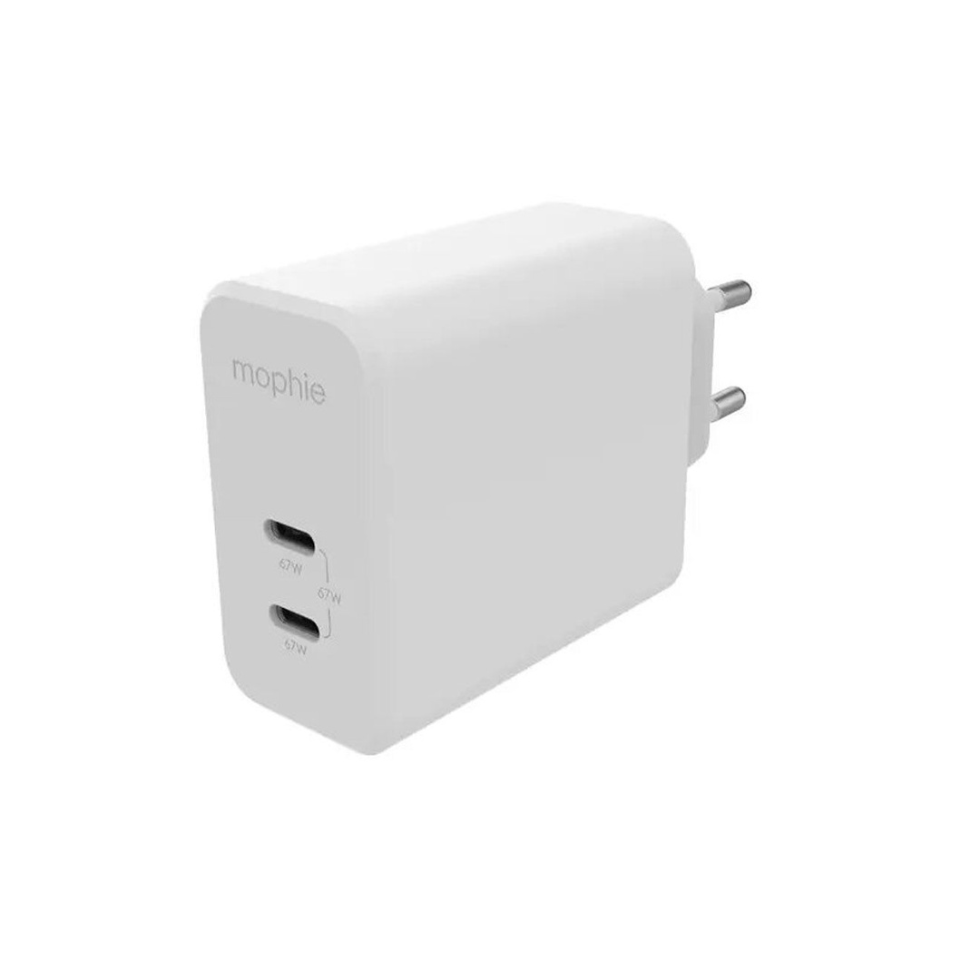 موفي شاحن حائط سريع بمنفذين بقوة 67 وات - أبيض 409909304