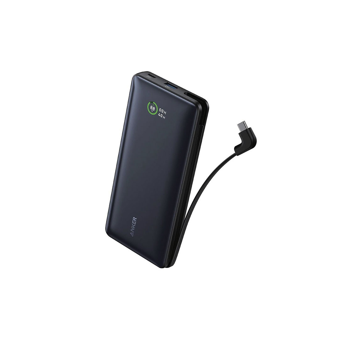 باور بانك أنكر 30 وات مع كابل تايب سي مدمج - 20000 امبير - أسود - A1387H11
