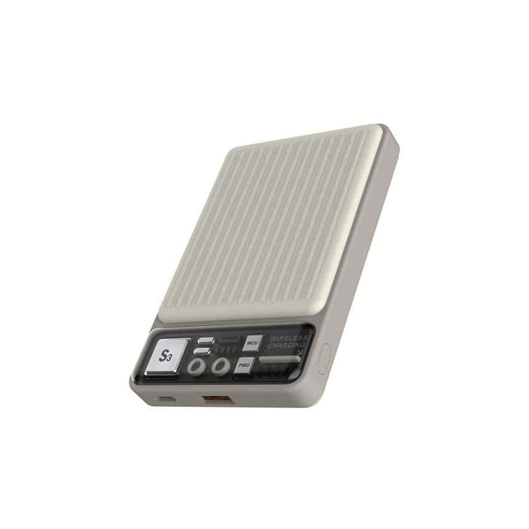 ديفيا باور بانك لاسلكي مغناطيسي سريع - 22.5 وات - 10000 أمبير - أبيض